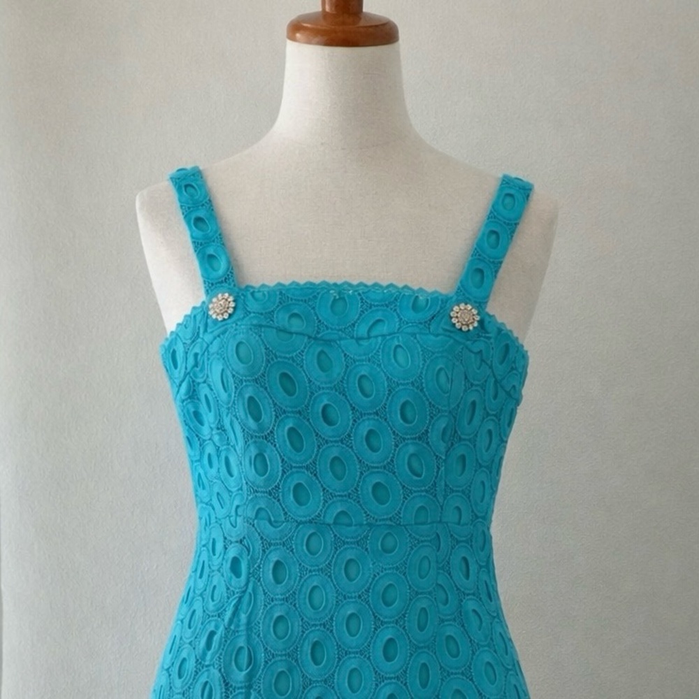 NWT Anthropologie BHLDN Serenade Fitted Dress By Mcginn Blue Size 8
